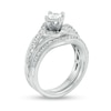 Thumbnail Image 1 of 1 CT. T.W. Princess-Cut Diamond Bypass Bridal Set in 10K White Gold
