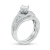 Thumbnail Image 2 of 1 CT. T.W. Princess-Cut Diamond Bypass Bridal Set in 10K White Gold