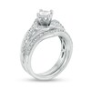 Thumbnail Image 1 of 1 CT. T.W. Princess-Cut Diamond Bypass Bridal Set in 10K White Gold