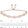 Thumbnail Image 2 of Morganite and Lab-Created White Sapphire Alternating Frame Bolo Bracelet in Sterling Silver with 18K Rose Gold Plate