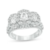 Thumbnail Image 0 of 3 CT. T.W. Certified Oval Diamond Past Present Future® Frame Engagement Ring in 14K White Gold (I/SI2)