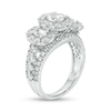 Thumbnail Image 1 of 3 CT. T.W. Certified Oval Diamond Past Present Future® Frame Engagement Ring in 14K White Gold (I/SI2)