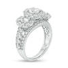 Thumbnail Image 2 of 3 CT. T.W. Certified Oval Diamond Past Present Future® Frame Engagement Ring in 14K White Gold (I/SI2)