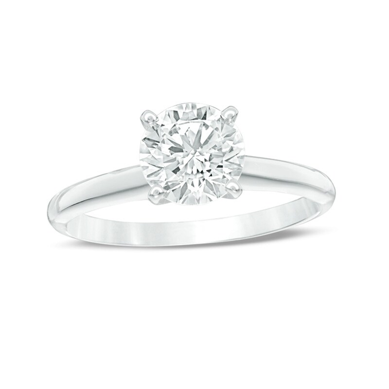Main Image 1 of 1-1/2 CT. Certified Diamond Solitaire Engagement Ring in 14K White Gold (J/I2)