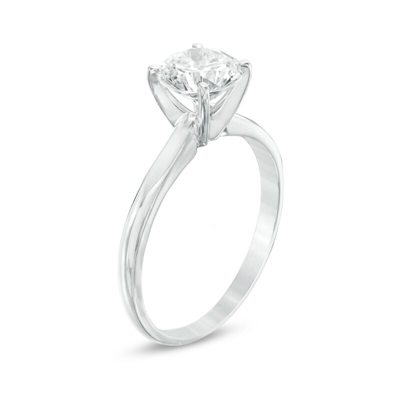 Main Image 2 of 1-1/2 CT. Certified Diamond Solitaire Engagement Ring in 14K White Gold (J/I2)