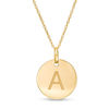 Thumbnail Image 0 of Small Disc Uppercase "A" Pendant in 10K Gold