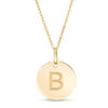 Thumbnail Image 1 of Small Disc Uppercase "B" Pendant in 10K Gold