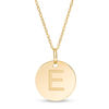 Thumbnail Image 0 of Small Disc Uppercase "E" Pendant in 10K Gold