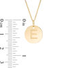 Thumbnail Image 1 of Small Disc Uppercase "E" Pendant in 10K Gold