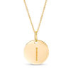 Thumbnail Image 1 of Small Disc Uppercase "I" Pendant in 10K Gold