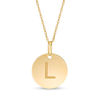 Thumbnail Image 1 of Small Disc Uppercase &quot;L&quot; Pendant in 10K Gold