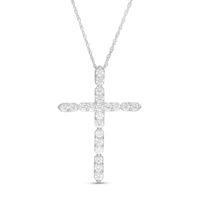 1/2 CT. T.W. Diamond Cross Pendant in 10K White Gold Zales Outlet