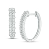 Thumbnail Image 0 of 1/2 CT. T.W. Diamond Double Row Hoop Earrings in 10K White Gold