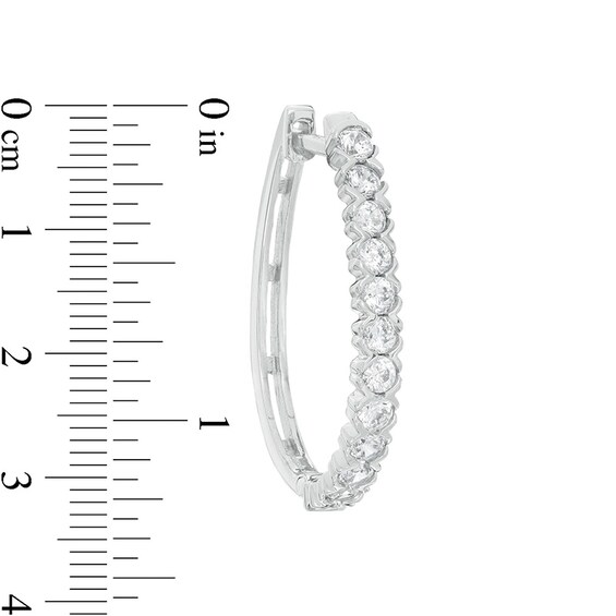 1 CT. T.W. Diamond Hoop Earrings in 10K White Gold 1 CT. T.W. Diamond Hoop Earrings in 10K White Gold
