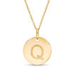 Thumbnail Image 0 of Small Disc Uppercase "Q" Pendant in 10K Gold