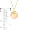 Thumbnail Image 1 of Small Disc Uppercase "T" Pendant in 10K Gold