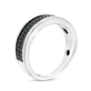 Thumbnail Image 3 of Men's 1/3 CT. T.W. Black Diamond Double Row Wedding Band in 10K White Gold
