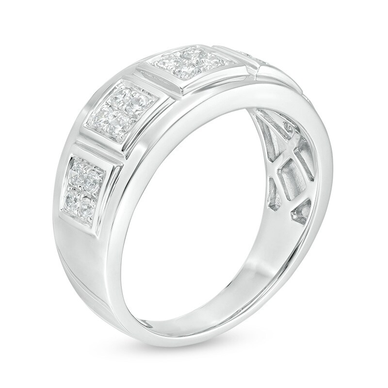 Main Image 2 of 5/8 CT. T.W. Quad Multi-Diamond Five Stone Anniversary Band in 10K White Gold