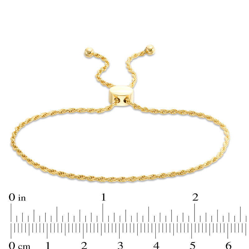 Main Image 2 of 030 Gauge Wheat Chain Bolo Bracelet in 10K Gold - 9"