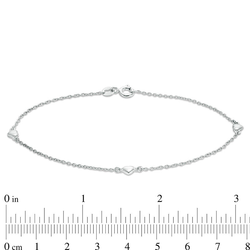 Main Image 4 of Puff Heart Station Bracelet in 10K Gold - 7.5"
