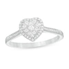 Thumbnail Image 0 of 1/4 CT. T.W. Composite Diamond Heart-Shaped Frame Ring in 10K White Gold