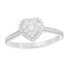 Thumbnail Image 1 of 1/4 CT. T.W. Composite Diamond Heart-Shaped Frame Ring in 10K White Gold