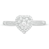 Thumbnail Image 2 of 1/4 CT. T.W. Composite Diamond Heart-Shaped Frame Ring in 10K White Gold