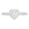 Thumbnail Image 3 of 1/4 CT. T.W. Composite Diamond Heart-Shaped Frame Ring in 10K White Gold
