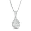 Thumbnail Image 0 of 1/4 CT. T.W. Composite Diamond Pear-Shaped Frame Pendant in 10K White Gold