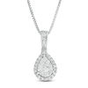 Thumbnail Image 1 of 1/4 CT. T.W. Composite Diamond Pear-Shaped Frame Pendant in 10K White Gold