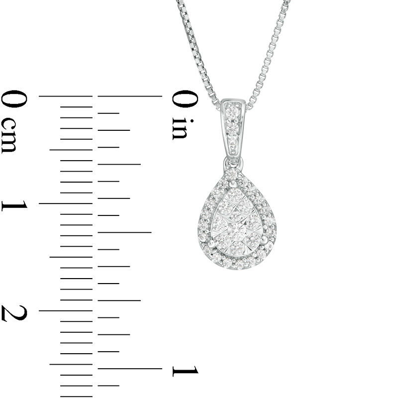 1/4 CT. T.W. Composite Diamond Pear-Shaped Frame Pendant in 10K White Gold
