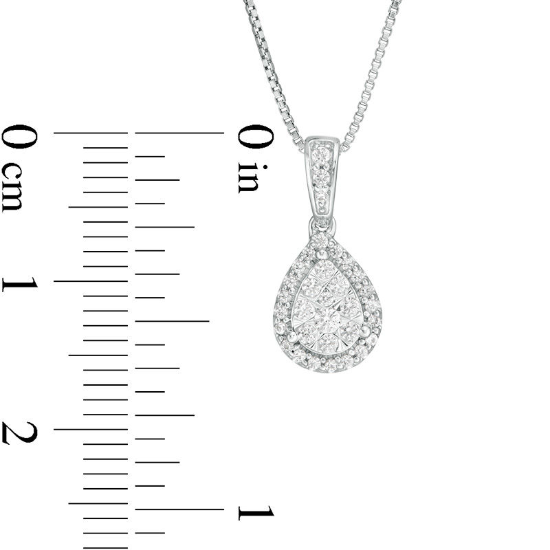 Main Image 2 of 1/4 CT. T.W. Composite Diamond Pear-Shaped Frame Pendant in 10K White Gold