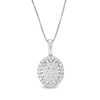 Thumbnail Image 0 of 1 CT. T.W. Composite Diamond Oval Frame Pendant in 10K White Gold