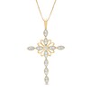 Thumbnail Image 1 of 1/2 CT. T.W. Diamond Ornate Vintage-Style Cross Pendant in 10K Gold