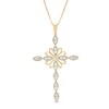 Thumbnail Image 0 of 1/2 CT. T.W. Diamond Ornate Vintage-Style Cross Pendant in 10K Gold