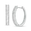3/4 CT. T.W. Composite Diamond Hoop Earrings in 10K White Gold