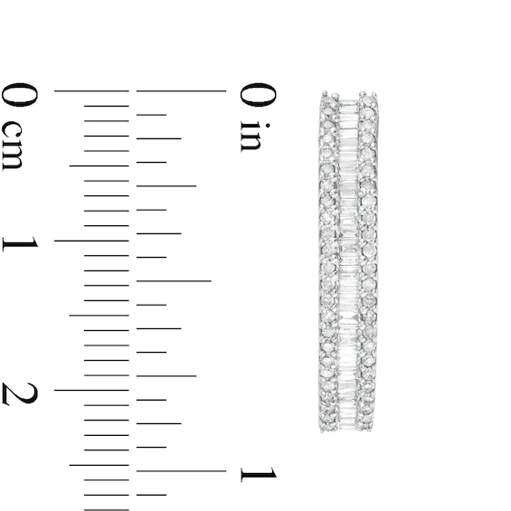 3/4 CT. T.W. Composite Diamond Hoop Earrings in 10K White Gold 3/4 CT. T.W. Composite Diamond Hoop Earrings in 10K White Gold
