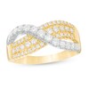 Thumbnail Image 1 of 3/4 CT. T.W. Diamond Multi-Row Crossover Ring in 10K Two-Tone Gold