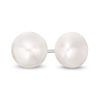 Thumbnail Image 1 of 7.5-8.0mm Button Freshwater Cultured Pearl Stud Earrings in Sterling Silver