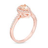 Thumbnail Image 1 of Pear-Shaped Morganite and 1/3 CT. T.W. Diamond Frame Ring in 10K Rose Gold