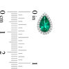 Thumbnail Image 1 of Pear-Shaped Lab-Created Emerald and White Sapphire Frame Stud Earrings in Sterling Silver