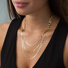 Thumbnail Image 2 of Adjustable Triple Strand 2.7mm Valentino Chain Necklace in 14K Gold - 20"