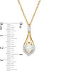 Thumbnail Image 1 of Oval Lab-Created Opal and White Sapphire Teardrop Pendant in Sterling Silver with 14K Gold Plate