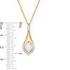 Thumbnail Image 2 of Oval Lab-Created Opal and White Sapphire Teardrop Pendant in Sterling Silver with 14K Gold Plate