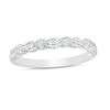 Thumbnail Image 1 of Lab-Created White Sapphire Geometric Pattern Vintage-Style Stackable Ring in Sterling Silver