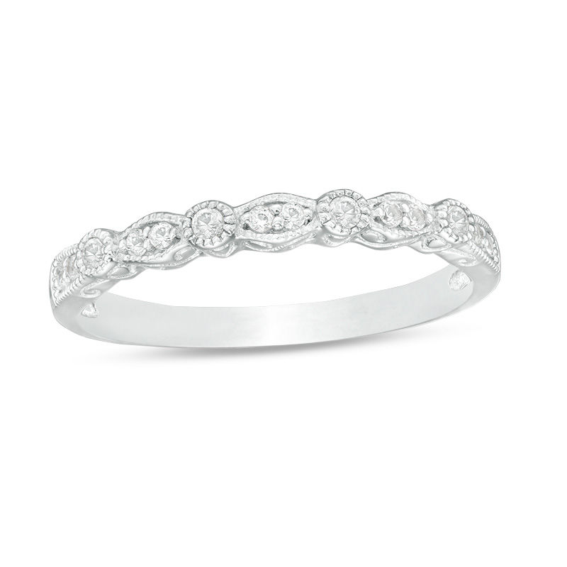 White sapphire stackable ring sale