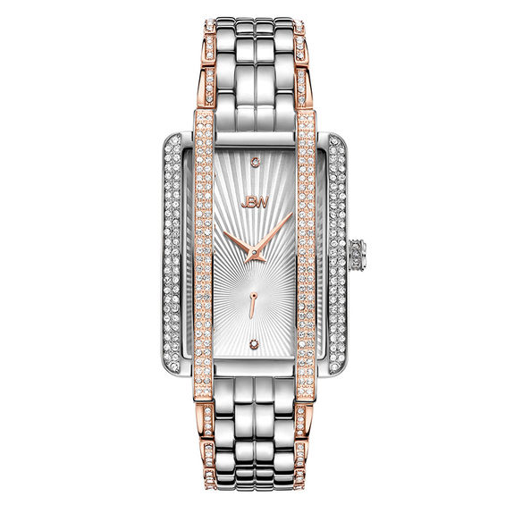 Ladies' JBW Mink 1/8 CT. T.W. Diamond and Crystal 18K Rose Ladies' JBW Mink 1/8 CT. T.W. Diamond and Crystal 18K Rose