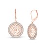 Thumbnail Image 1 of Diamond Accent Filigree Vintage-Style Circle Drop Earrings in 10K Rose Gold