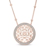 Thumbnail Image 0 of Diamond Accent Filigree Vintage-Style Circle Necklace in 10K Rose Gold