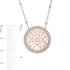 Thumbnail Image 2 of Diamond Accent Filigree Vintage-Style Circle Necklace in 10K Rose Gold